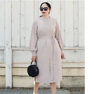 GIRL WITH CURVES Funnel Neck Sweater Dress A551895